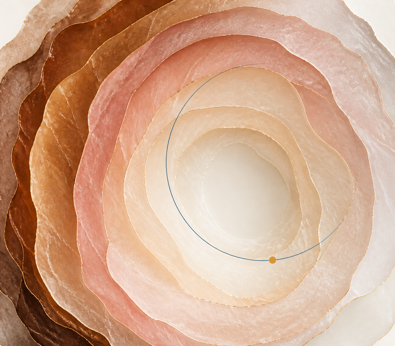 Arte conceitual de camadas minerais que reaparecem ao longo de uma linha de continuidade